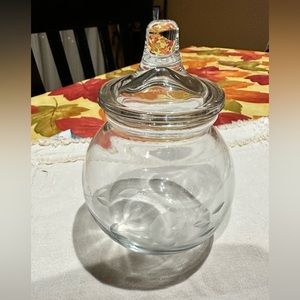 Princess House Vintage crystal jewelry jar with lid